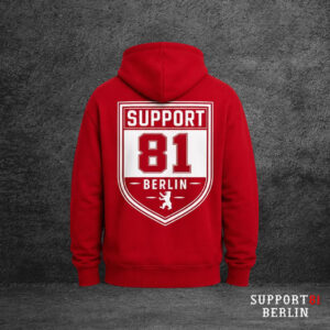 Hoodie Support 81 Berlin Badge Rot