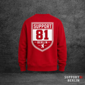 Pullover Support 81 Berlin Badge Rot